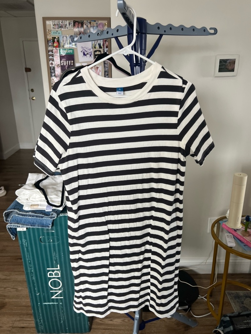 Old Navy Black and White Striped Mini Dress